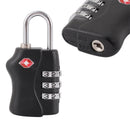 3 Digit Number Code Black TSA Lock Safety And Convenient Padlock Metal Ho ISU