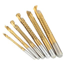 6pcs HSS High Speed White Steel Twist Drill Metal Bit Set For Rotary