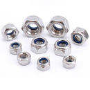 165pcs Boxed 304 Stainless Steel Nylon Lock Nut Locknut Self-Locking Nut VEI