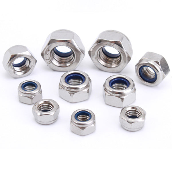 165pcs Boxed 304 Stainless Steel Nylon Lock Nut Locknut Self-Locking Nut VEI
