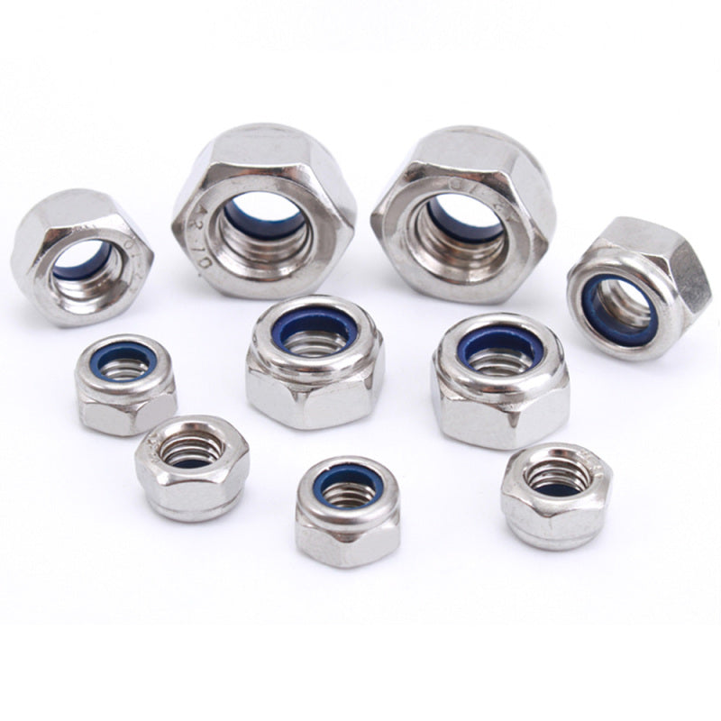 165pcs Boxed 304 Stainless Steel Nylon Lock Nut Locknut Self-Locking Nut VEI
