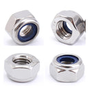 165pcs Boxed 304 Stainless Steel Nylon Lock Nut Locknut Self-Locking Nut VEI