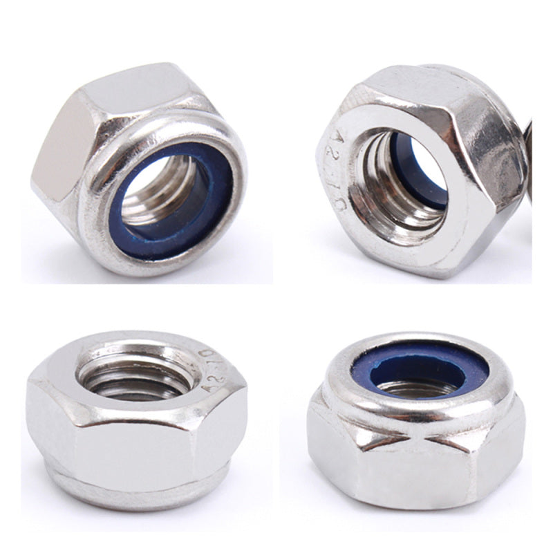 165pcs Boxed 304 Stainless Steel Nylon Lock Nut Locknut Self-Locking Nut VEI