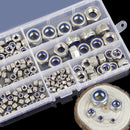 165pcs Boxed 304 Stainless Steel Nylon Lock Nut Locknut Self-Locking Nut VEI
