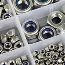 165pcs Boxed 304 Stainless Steel Nylon Lock Nut Locknut Self-Locking Nut VEI