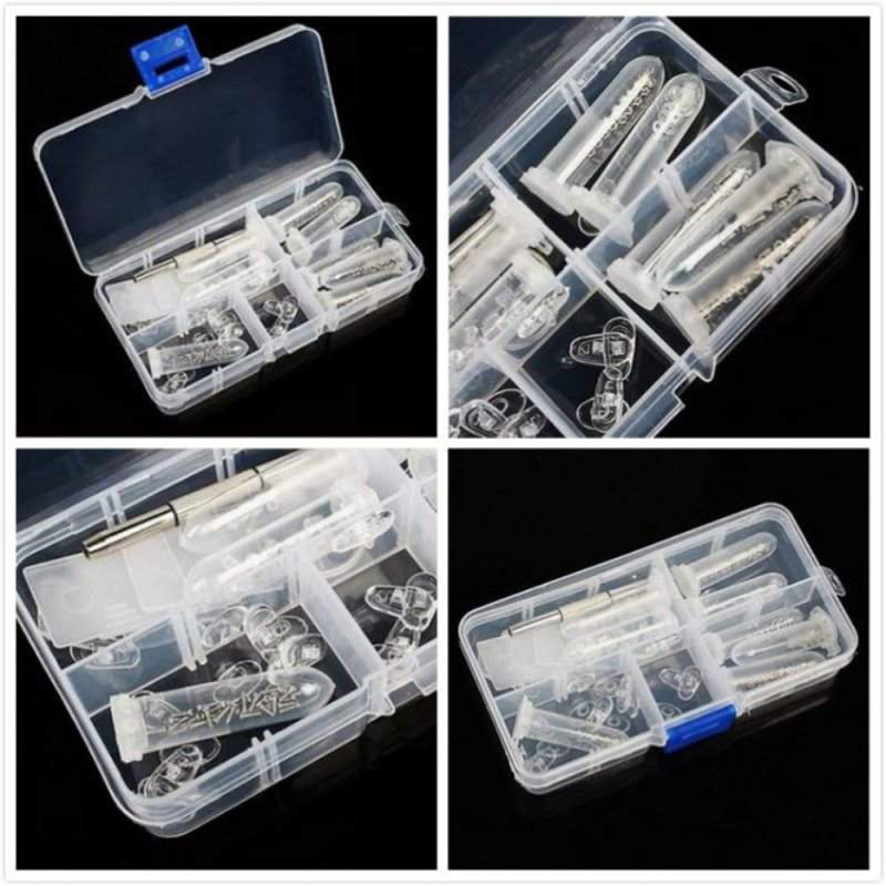 Pro Optical Glasses Repair Kits Box With Screw & Nut & Nose Pad Function TZR