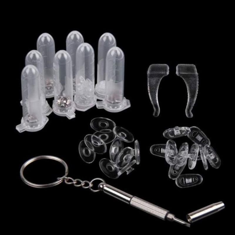 Pro Optical Glasses Repair Kits Box With Screw & Nut & Nose Pad Function TZR