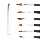 6 x Acrylic & UV Gel Brushes Nail Art Flat Brush Set Sizes 2 4 6 8 10 12 Useful