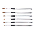 6 x Acrylic & UV Gel Brushes Nail Art Flat Brush Set Sizes 2 4 6 8 10 12 Useful