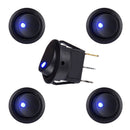 20X Round Rocker Switch 12V With Blue LED Light Dot Car Auto Rv Boat Toggle QKU