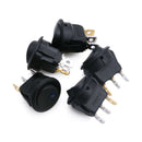 20X Round Rocker Switch 12V With Blue LED Light Dot Car Auto Rv Boat Toggle QKU