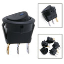 20X Round Rocker Switch 12V With Blue LED Light Dot Car Auto Rv Boat Toggle QKU