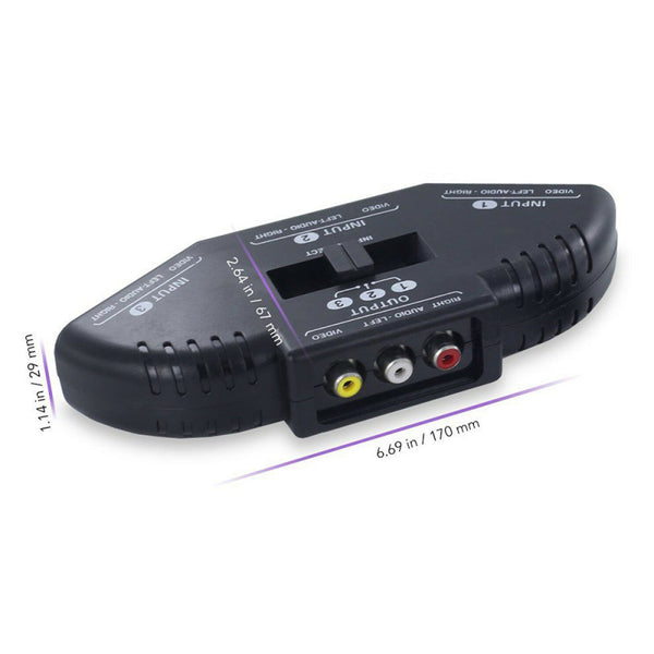 Audio Video AV Adapter Converter 3-Way RCA Switch Box Output Devices PS2 to HDMI