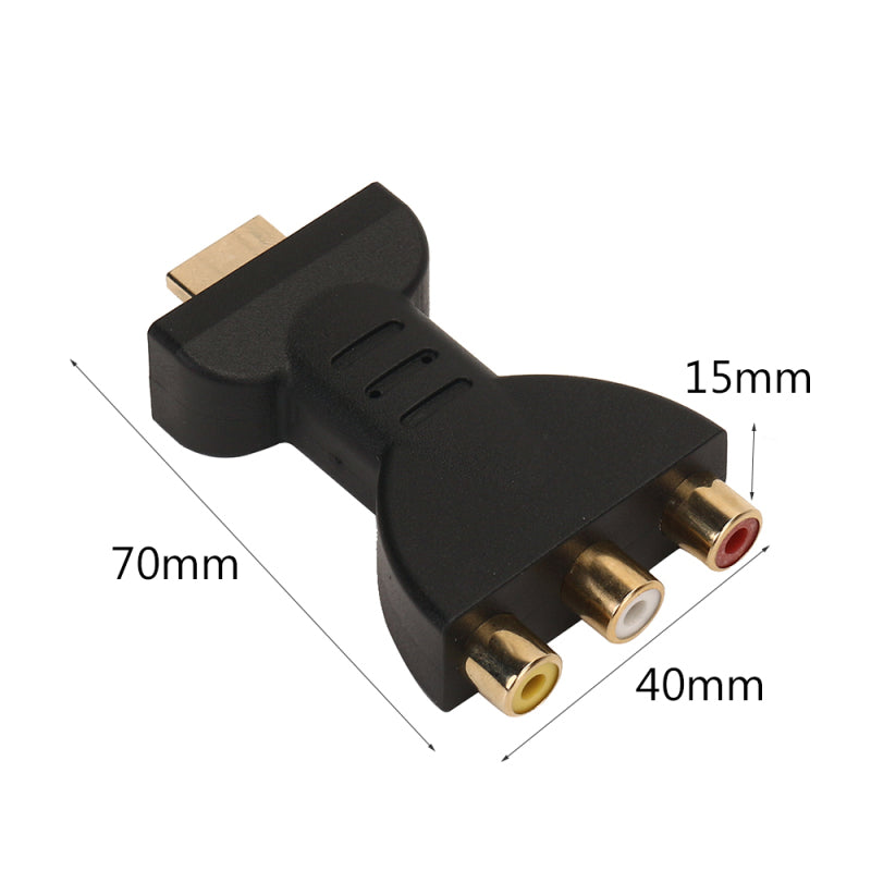 HDMI To 3 RGB RCA Video Audio Adapter AV Component Converter ABS Plug an NEI