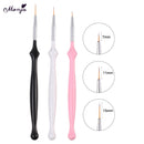 3PCS UV Gel Liner Brush Set Plastic Pen Gourd Handle Manicure Nail Art  VAT