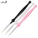 3PCS UV Gel Liner Brush Set Plastic Pen Gourd Handle Manicure Nail Art  VAT