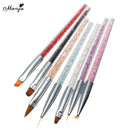 7PCS Rhinestones Handle Painting Pen UV Gel Drawing Brush Liner Nail A ONA