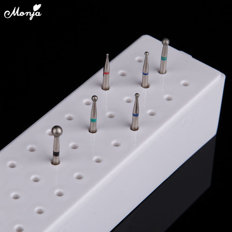 30 Holes Acrylic Nail Art Drill Bit Holder Stand Storage Container Case Ma CKE