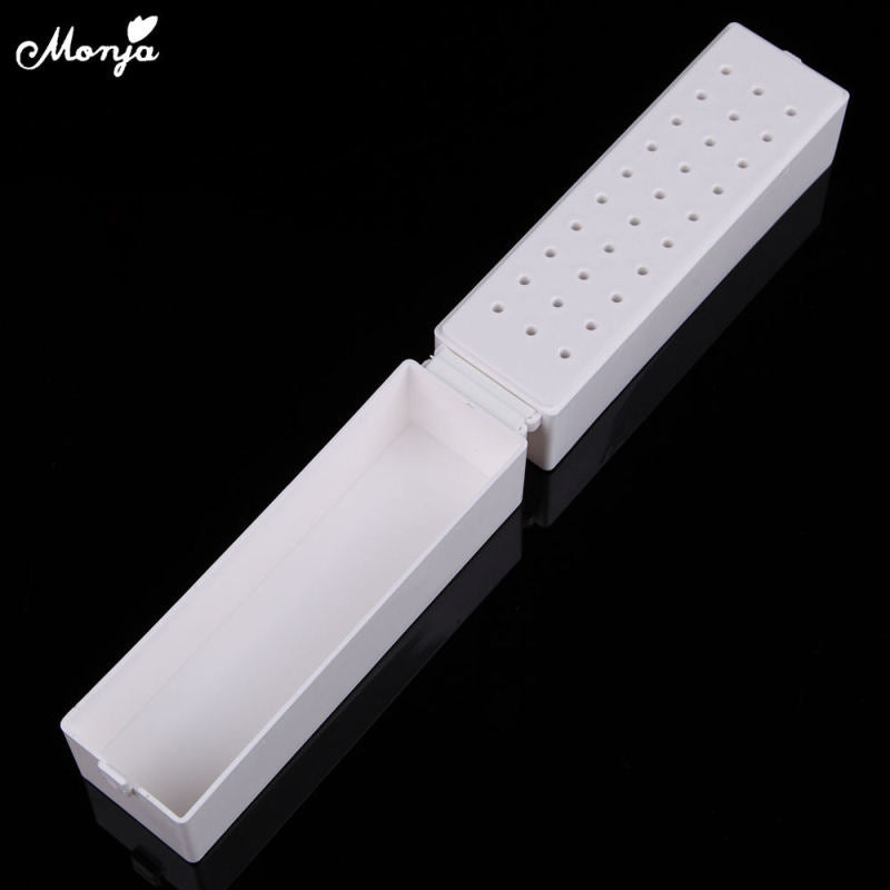 30 Holes Acrylic Nail Art Drill Bit Holder Stand Storage Container Case Ma CKE