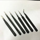6PC ESD Safe Anti-Static Stainless Steel Tweezer Set Maintenance Repair Tool e