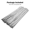 100 Pcs 304 Stainless Steel Exhaust Wrap Coated Metal Locking Cable Zi GPW