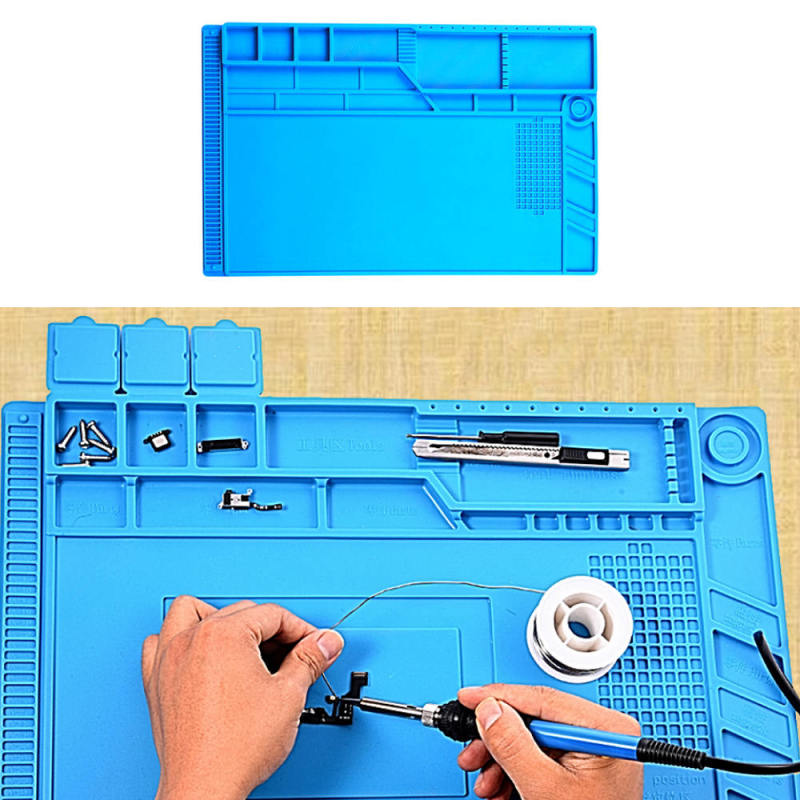 Magnetic Heat Insulation Silicone Soldering Mat Repair BGA Welding Iron GVH