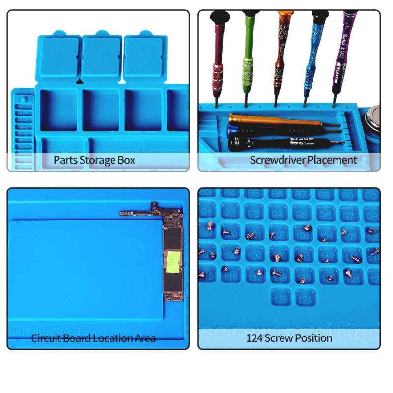 Magnetic Heat Insulation Silicone Soldering Mat Repair BGA Welding Iron GVH