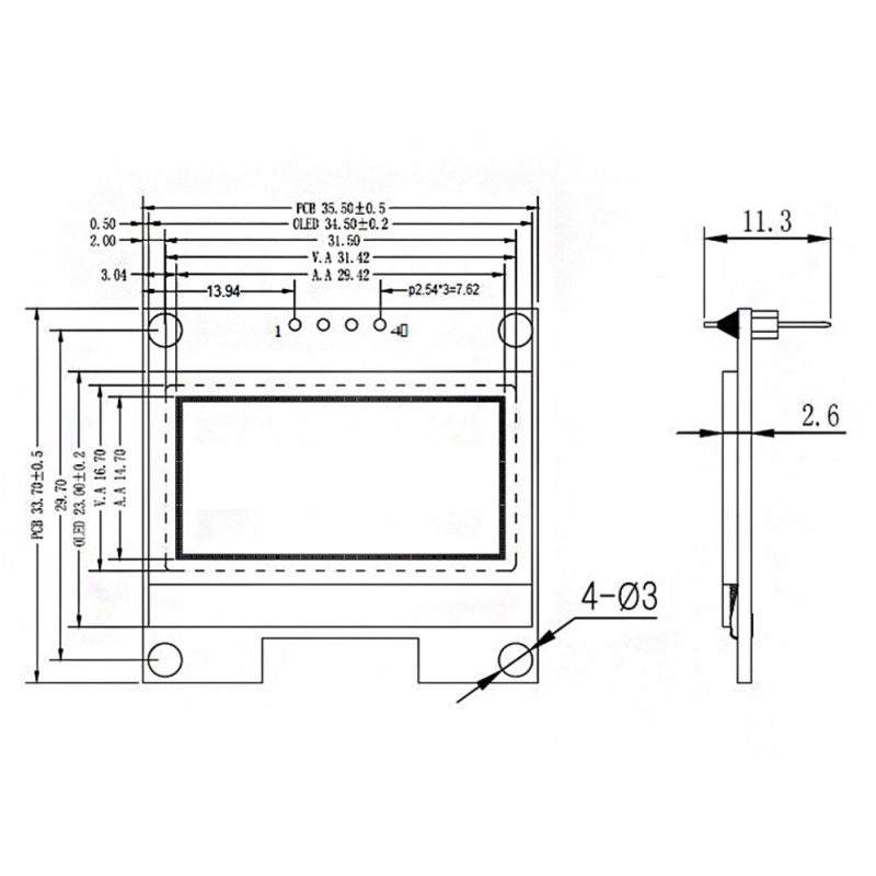1.3" 4Pin OLED LCD Display 128*64 IIC I2C Interface Module For Arduino fggh