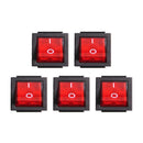 5PCS Red Neon On-off Rocker Switch AC16A/250V AC20A/125V Plus Water MOO