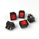 5PCS Red Neon On-off Rocker Switch AC16A/250V AC20A/125V Plus Water MOO