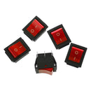 5PCS Red Neon On-off Rocker Switch AC16A/250V AC20A/125V Plus Water Cov VIL PIF