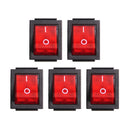5PCS Red Neon On-off Rocker Switch AC16A/250V AC20A/125V Plus Water MOO