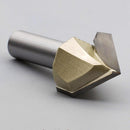 1/4" Shank 90 Degree V Groove Solid Carbide Router Bit - 1/4" 1/2" 3/4" 1" YM