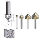 1/4" Shank 90 Degree V Groove Solid Carbide Router Bit - 1/4" 1/2" 3/4" 1" YM
