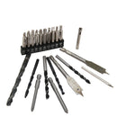 Chrome Drill Bit & Screwdriver Holesaw Set HSS Masonry Carry Case DIY Power cvb