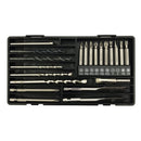 Chrome Drill Bit & Screwdriver Holesaw Set HSS Masonry Carry Case DIY Po IQV