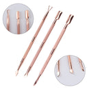 3x Stainless Steel Nail art Cuticle Spoon Pusher Manicure Pedicure Remover Tools