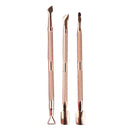 3x Stainless Steel Nail art Cuticle Spoon Pusher Manicure Pedicure Remover Tools