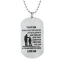 To My Son Link Chain Military Army Dog Tag Men Stainless Steel Necklace