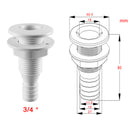 2X 3/4 Inch White Plastic Broad Flange Thru-Hull Bilge Pump Hose Fittin BJR