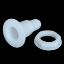 2X 3/4 Inch White Plastic Broad Flange Thru-Hull Bilge Pump Hose Fittin QEO