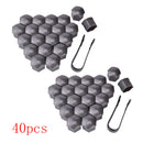 40pcs Wheel Lug Nut Center Cover Grey 21mm Bolt Cap Dust Cover & Removal T WSQ