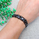 Mens Black Cool Magnet Hematite Beads Bracelet Stone Therapy Health Care J EEH