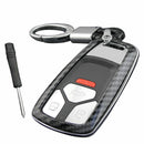 For Audi New Q5 Q7 A4 B9 A5 TT Carbon Fiber Hard Key Cover Fob Case Cha ALW KYV