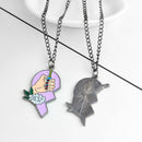 Fashion Best Buds Print Lighter Partly Heart-Shaped Necklace Pendant Gif FRO