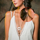 Women Earrings Chain Dangle Eardrop Jewelry Creative Crystal Natural Ston NKC