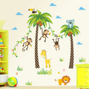 Animal Monkey Palm Tree Nursery Stickers Murals Vinyl Art Wall Decals Kids JXK