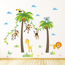 Animal Monkey Palm Tree Nursery Stickers Murals Vinyl Art Wall Decals Kids JXK