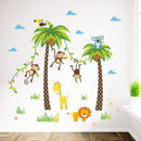 Animal Monkey Palm Tree Nursery Stickers Murals Vinyl Art Wall Decals Kids JXK