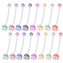 16PCS Women Body Piecing Navel Ring Colors Coat Dual Ball Barbell Belly  NWO
